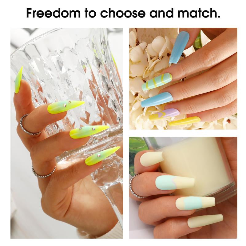 ROSALIND Multi-Colors Gel Nail Polish Set 48PCS Nude Pink Shiny Colorful with Base Matte & Glossy Gel Top Coat Gel Varnish Set Suitable Party Design