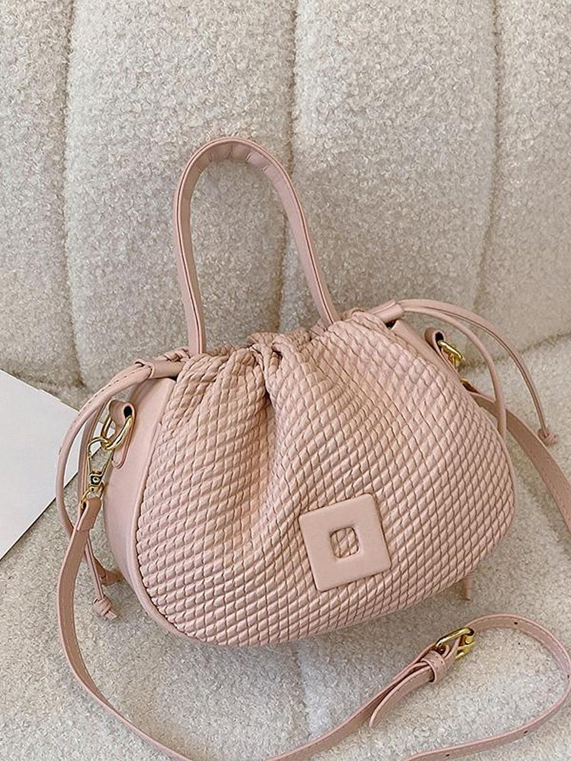 Fashionable Braided Design Shoulder Bag, Casual Versatile Drawstring Pleated Design Handbag, Trendy All-Match Crossbody Bag for Women