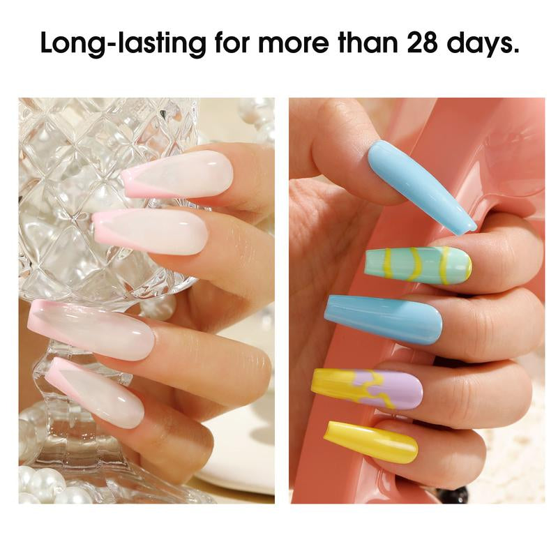 ROSALIND Multi-Colors Gel Nail Polish Set 48PCS Nude Pink Shiny Colorful with Base Matte & Glossy Gel Top Coat Gel Varnish Set Suitable Party Design