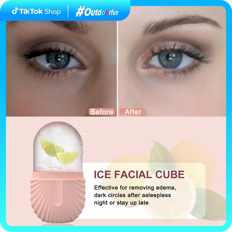Facial Tool,Ice Molds for Face and Eyes, Beauty Ice Roller Tube, DIY Cooling Facial Cube for Face, Eyes, Swelling, Soothing & Joint Massage, Outdoorfun