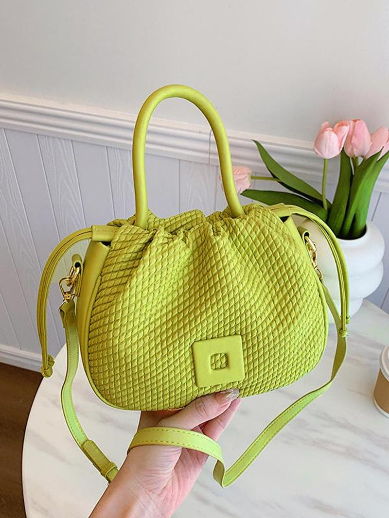 Fashionable Braided Design Shoulder Bag, Casual Versatile Drawstring Pleated Design Handbag, Trendy All-Match Crossbody Bag for Women