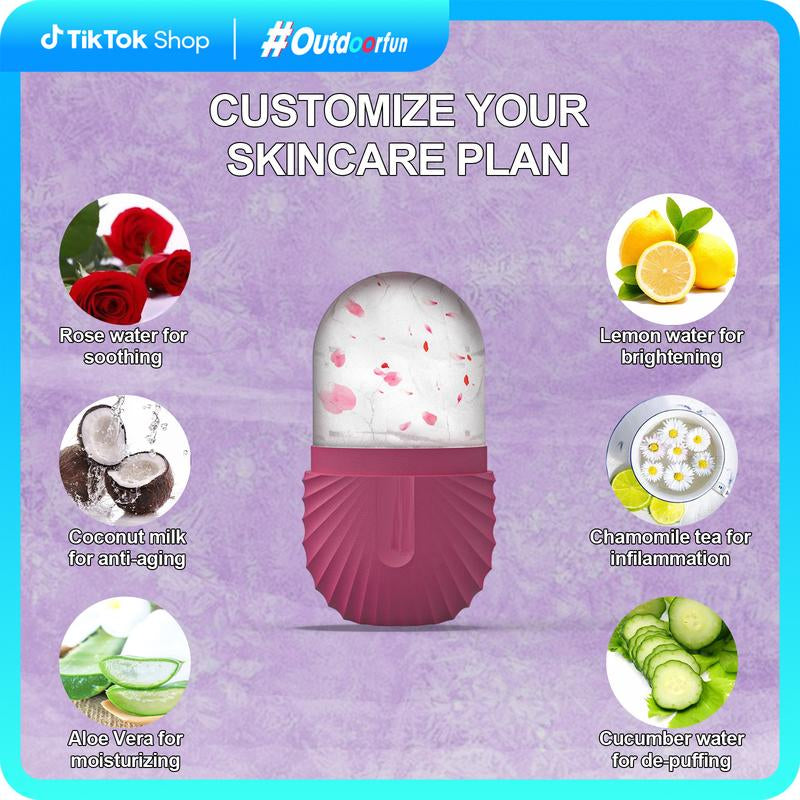 Facial Tool,Ice Molds for Face and Eyes, Beauty Ice Roller Tube, DIY Cooling Facial Cube for Face, Eyes, Swelling, Soothing & Joint Massage, Outdoorfun