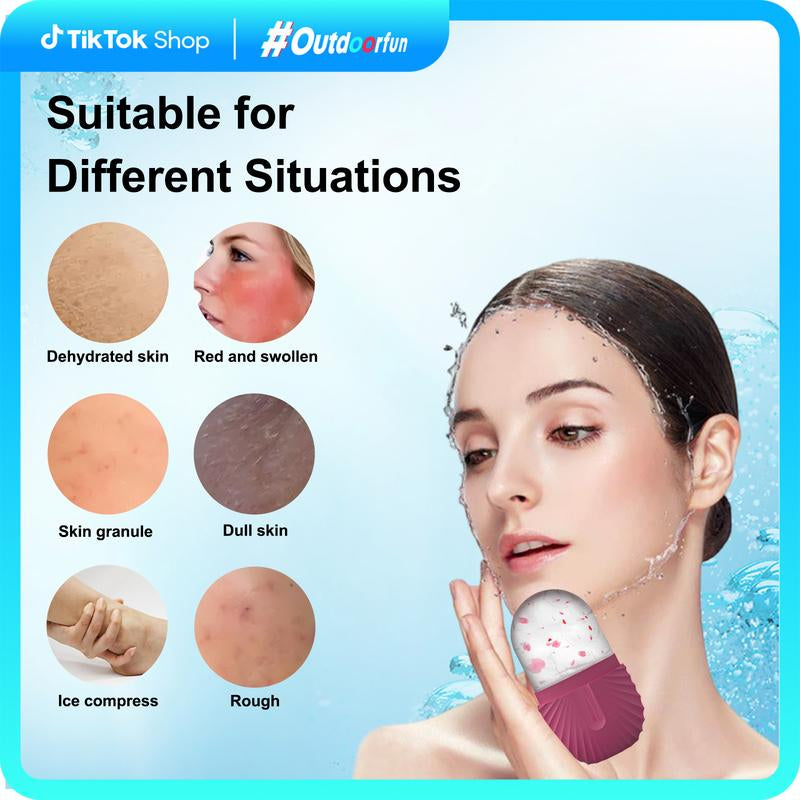 Facial Tool,Ice Molds for Face and Eyes, Beauty Ice Roller Tube, DIY Cooling Facial Cube for Face, Eyes, Swelling, Soothing & Joint Massage, Outdoorfun