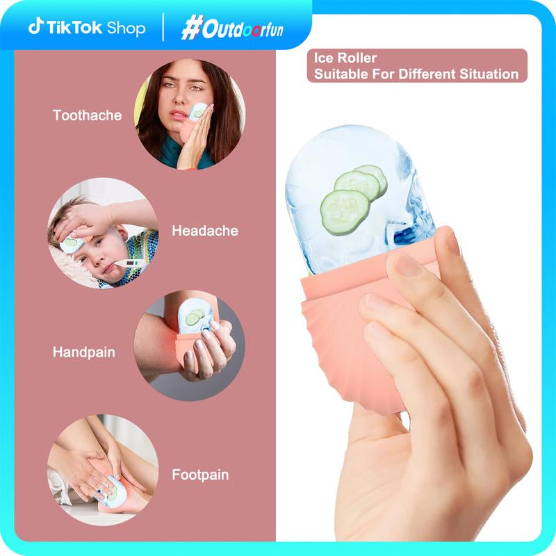 Facial Tool,Ice Molds for Face and Eyes, Beauty Ice Roller Tube, DIY Cooling Facial Cube for Face, Eyes, Swelling, Soothing & Joint Massage, Outdoorfun
