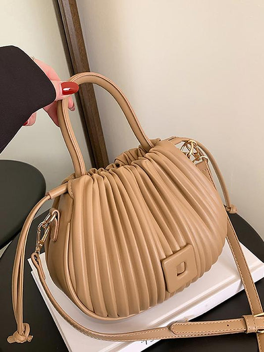 Fashionable Braided Design Shoulder Bag, Casual Versatile Drawstring Pleated Design Handbag, Trendy All-Match Crossbody Bag for Women