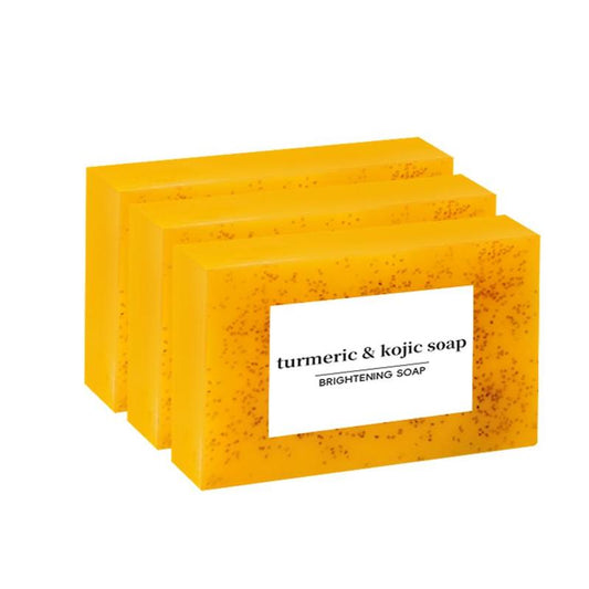 Lemon Turmeric & Kojic Acid 3Pcs Soap Set - 300G, Moisturizing & Body Wash for Women & Men, Alcohol Free, Suitable for All Ages